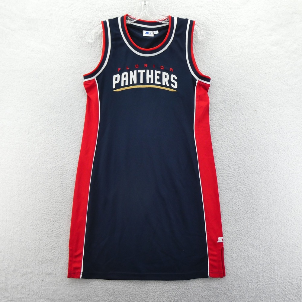 Starter Tank Dress Womens Medium Florida Panthers‎ NHL Navy Blue Red Vintage Y2K